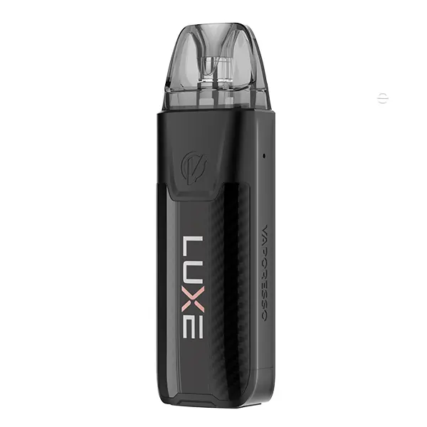 Vaporesso Luxe XR Max 2 Pod Kit in Schwarz mit Carbon-Optik und sichtbarem Pod, Frontansicht