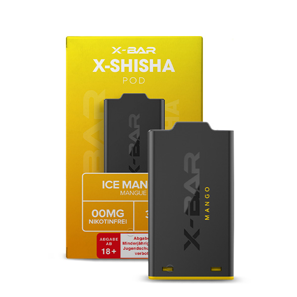1x X-Shisha by X-Bar Prefilled Pod - Ice Mango 0mg/ml