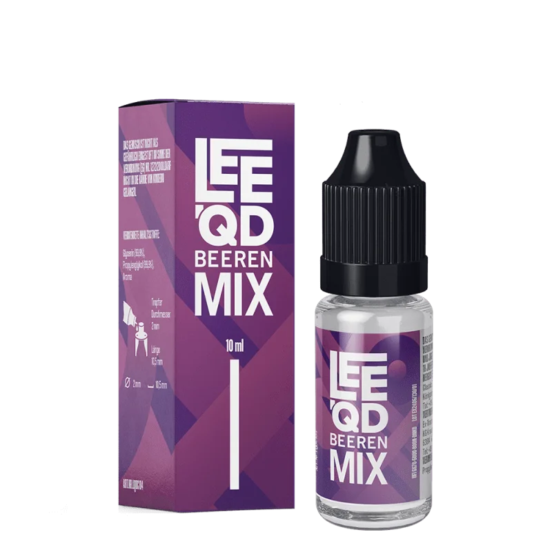 LQDC104_800x800.png?ts=1759916597 LEEQD Crazy Beeren Mix 10ml Liquid – lila Box und kleine Flasche, Frontansicht