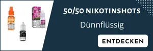 Nikotinshots gelöst in einer 50/50 Basisflüssigkeit.