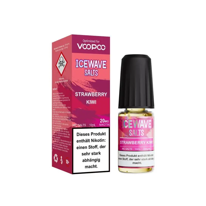 WAV404_800x800.jpg?ts=1763557120 Icewave Salts Strawberry Kiwi 10ml Nikotinsalz-Liquid – pinkfarbene Box und Flasche, seitliche Ansicht