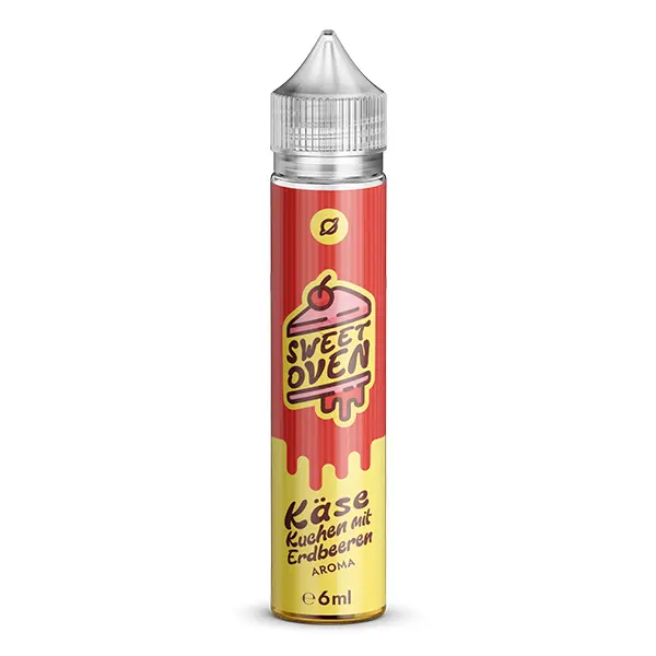 flavorverse-kasekuchen-mit-erdbeeren-aroma-2.jpg Flavorverse Sweet Oven Käsekuchen mit Erdbeeren Longfill 60 ml, rot-gelbe Flasche Frontalansicht