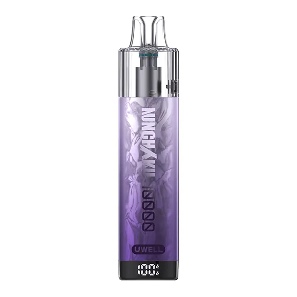 uwell-nchku-10000-refillable-pod-kit-5.jpg Uwell Nchku 10000 Refillable Pod Kit in Lila-Verlauf, schlankes Pod-System mit transparentem Mundstück