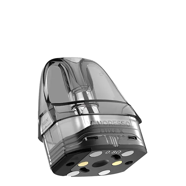 Vaporesso Luxe X Series Mesh Ersatz-Pod Corex 2.0, transparenter Pod, Unterseite mit Kontakten sichtbar