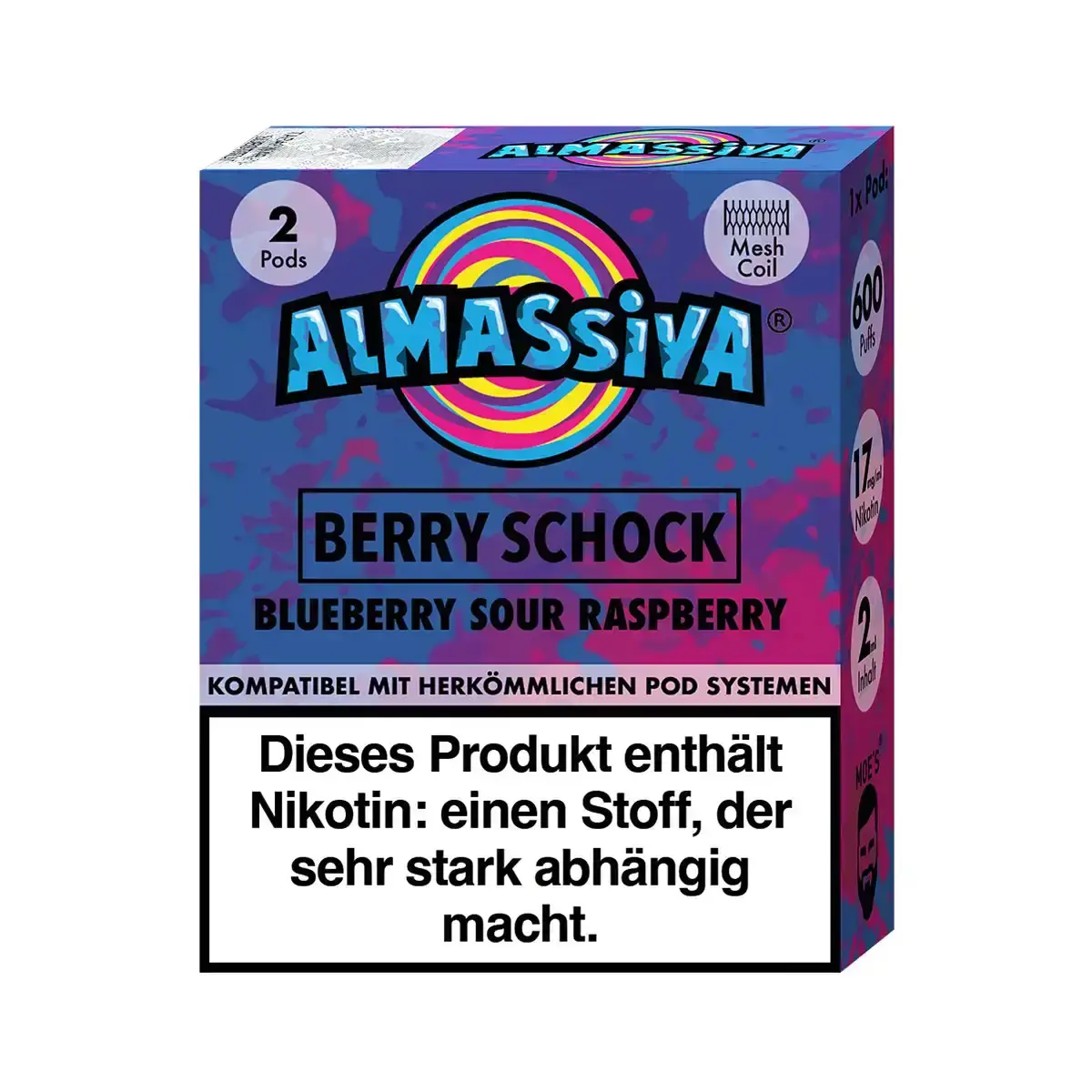 2x Al Massiva Prefilled Pods - Berry Schock - 17mg/ml