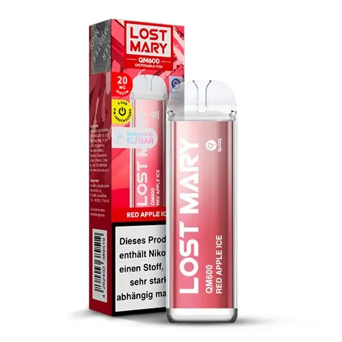 Lost Mary - QM600 Einweg E-Zigarette - Red Apple Ice 20mg/ml