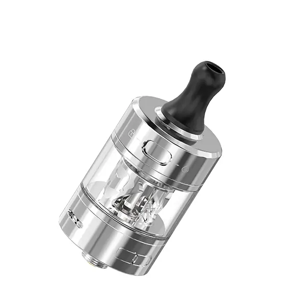 advken-manta-mtl-7NOloLNgOnr2z5.jpg Advken Manta MTL Tank Verdampfer in Silber mit schwarzem Drip Tip, Schrägansicht