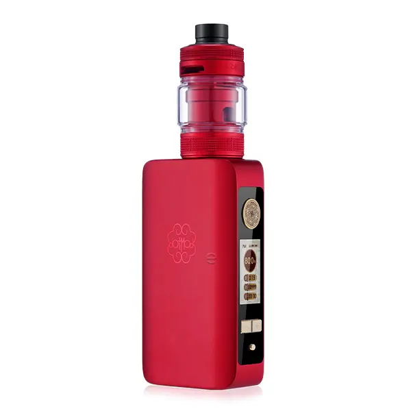 dotmod-dotbox-220w-v2-kit-4.jpg DotMod dotBox 220W V2 Kit in Rot – kompaktes Box-Mod-Set mit Subtank, Frontansicht