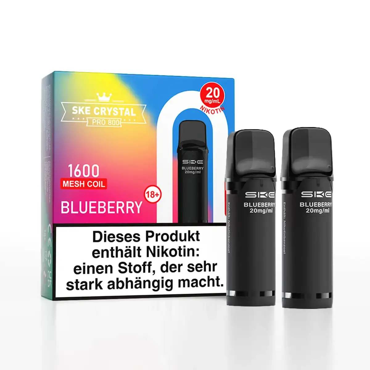 2x SKE - Crystal 800 Pro Prefilled Pod - Blueberry