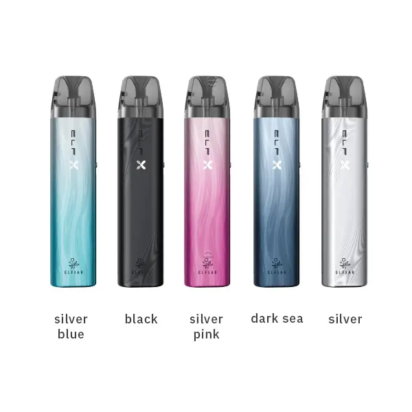 elfbar-ElfX-Kit-6aRhTtLb7j19d9.jpg Elfbar ELFX Refillable Kit in 5 Farben: Silver Blue, Black, Silver Pink, Dark Sea und Silver