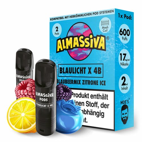 2x Al Massiva Prefilled Pods - Blaulicht X 4B - 17mg/ml