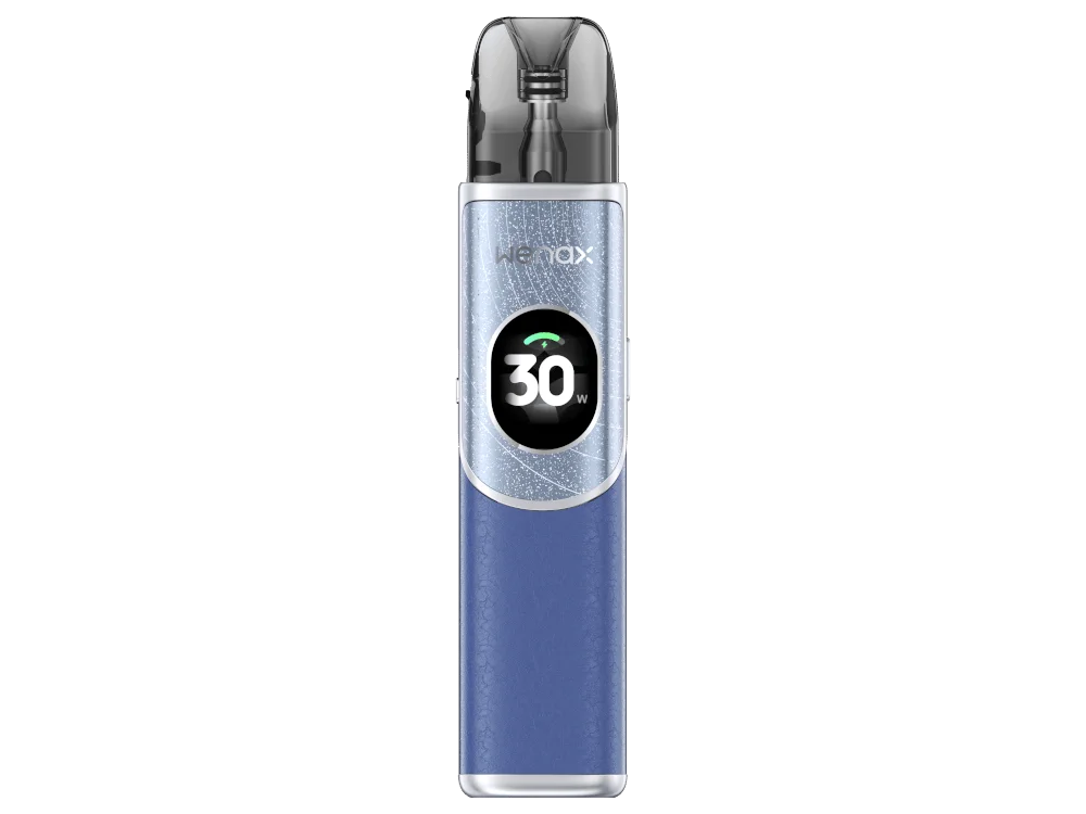 GeekVape Wenax Q2 Kit in Blau, schlankes Pod-System mit silbernem Aufsatz
