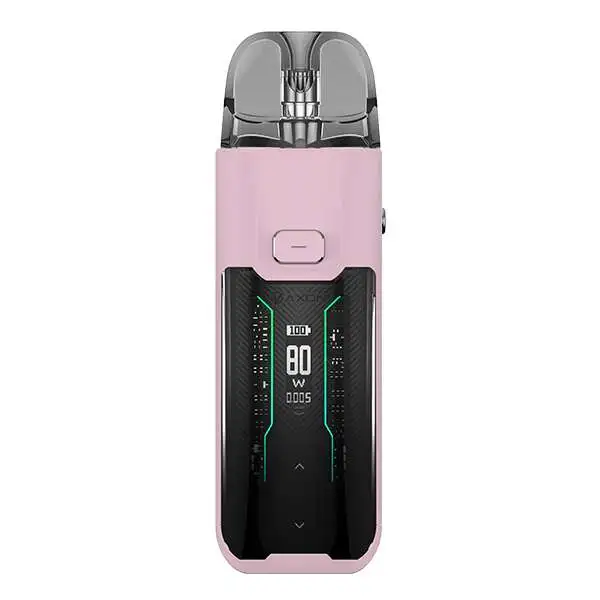 Vaporesso Luxe XR Max Pod Kit in Rosa mit schwarzem Display und 80W Leistungsanzeige