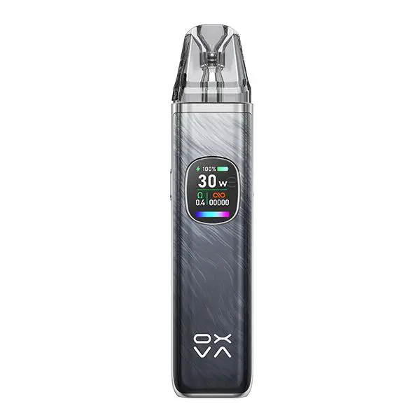 Oxva Xlim Pro 2 Kit in Grau-Silber – schlankes Pod-System mit Farbdisplay und transparentem Pod, Frontansicht