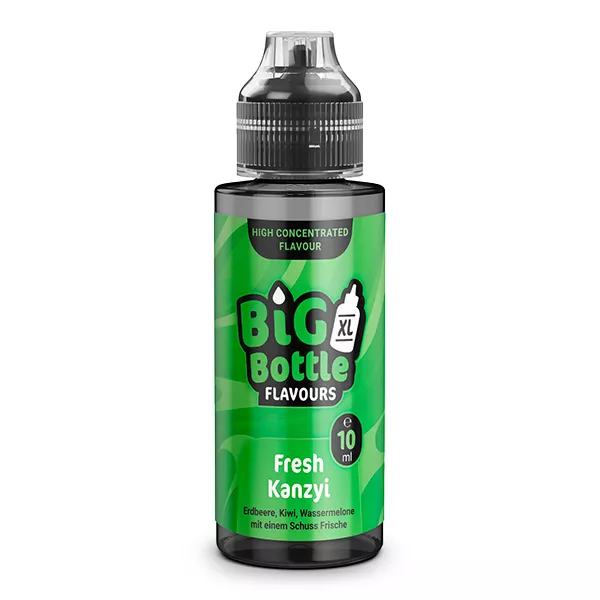 Big Bottle Fresh Kanzyi Longfill – 120-ml-Flasche in Grün, Vorderansicht ohne Früchte-Motiv