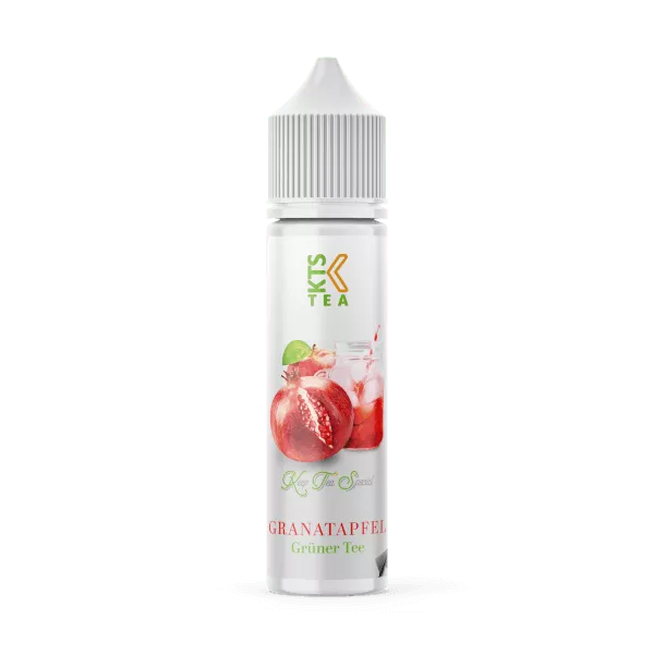 KTS E-Liquid Longfill Granatapfel in weißer 60ml Flasche mit roter Frucht-Illustration