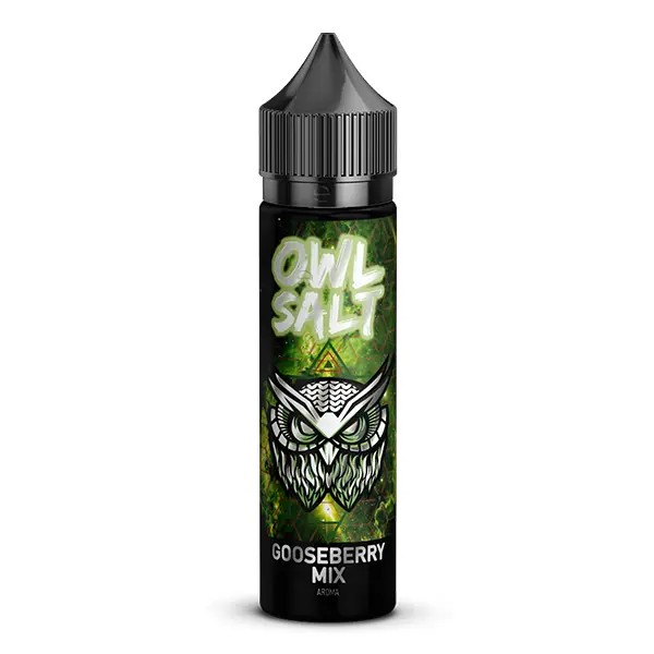 OWL Salt Gooseberry Mix Longfill 60ml Flasche in grünem Design mit Eule