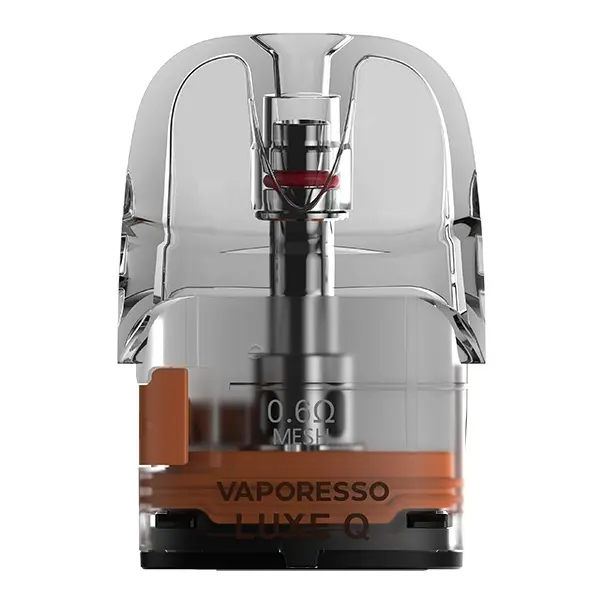 Vaporesso Luxe Q Meshed Ersatz-Pod 3ml, transparenter Pod mit orangefarbenem Boden, Einzelansicht
