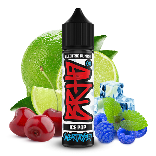 Barehead Electric Punch Ice Pop Longfill 20ml Flasche mit Kirsche, Limette und Eiswürfeln als Motiv