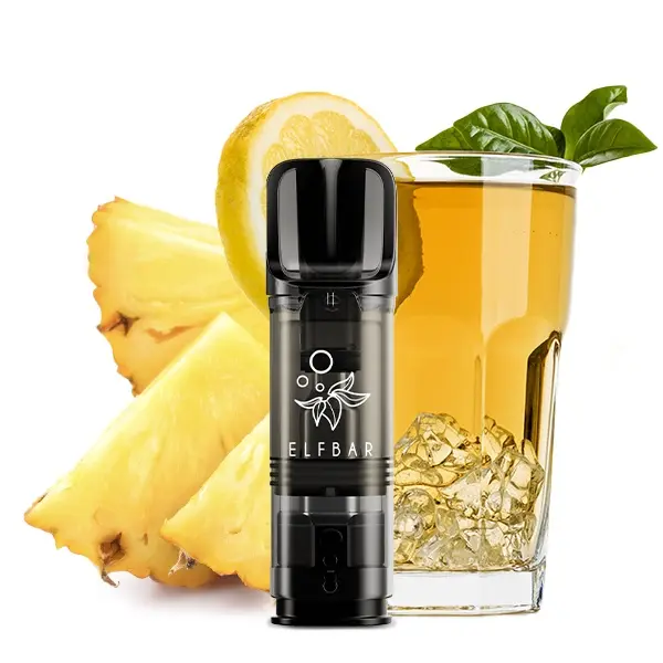 Elfbar Elfa Prefilled Pod Pineapple Lemon Qi 20mg/ml – schwarzer Pod vor Ananas und Zitrone