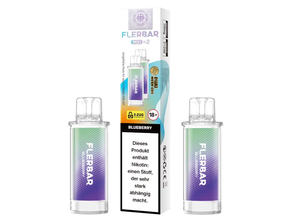 flerbar-pod-20mg-blueberry_v1_1000x750.png 2x Flerbar - Prefilled Pod - Blueberry