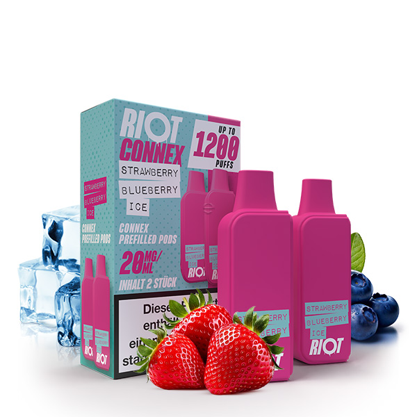 2x Riot Squad Connex - Strawberry Blueberry Ice - Prefilled Pods