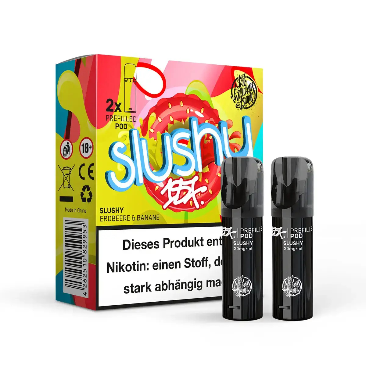 187 Strassenbande Prefilled Pod Slushy, 2er-Packung mit pinkrotem Frucht-Design und zwei schwarzen Pods