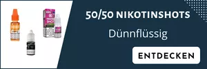 Nikotinshots gelöst in einer 50/50 Basisflüssigkeit.