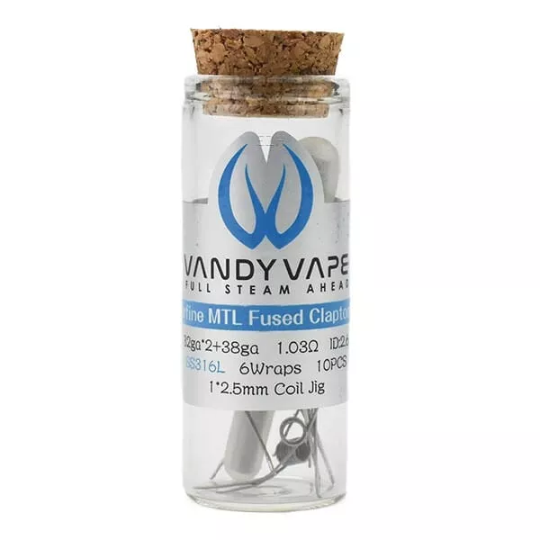 10x Vandy Vape Prebuilt SS316L Superfine MTL Fused Clapton Coil 32ga*2/38ga 1.03 Ohm