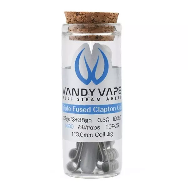 10x Vandy Vape Prebuilt Ni80 Triple Fused Clapton Coil 27ga*3/38ga 0.3 Ohm