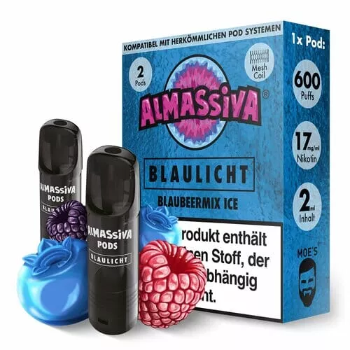 2x Al Massiva Prefilled Pods - Blaulicht - 17mg/ml
