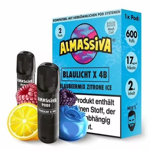 2x Al Massiva Prefilled Pods - Blaulicht X 4B - 17mg/ml