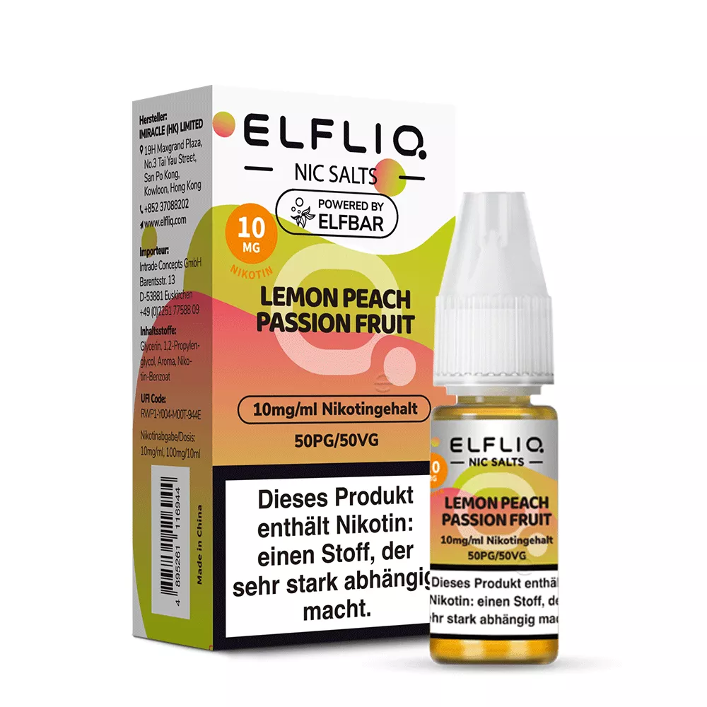Elfliq Lemon Peach Passion Fruit - 10ml Nikotinsalz-Liquid