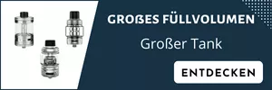 Verdampferköpfe mit einem großen Füllvolumen. Sowohl Fertigcoil-Verdampfer als auch Selbstwickler.