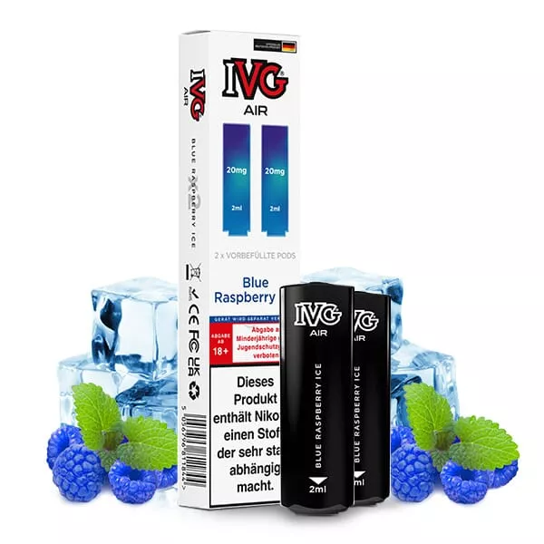 2x IVG Air Prefilled Pod - Blue Raspberry Ice - 20mg/ml