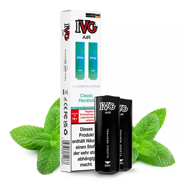 2x IVG Air Prefilled Pod - Classic Menthol - 20mg/ml