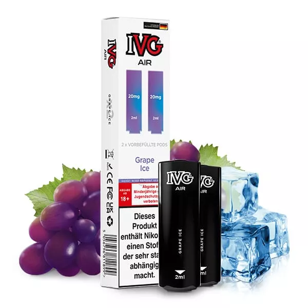 2x IVG Air Prefilled Pod - Grape Ice - 20mg/ml