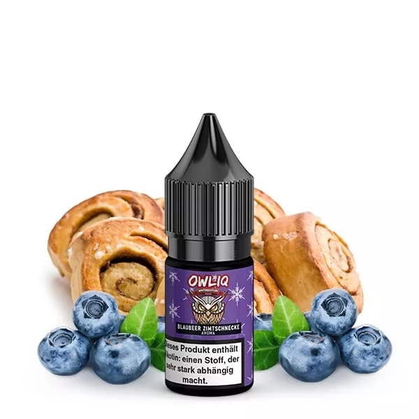 Owliq - Weihnachtsedition Blaubeer Zimtschnecke - 10ml Nikotinsalz-Liquid