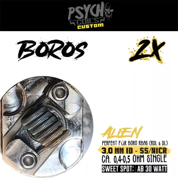 2x Psycho Coils - Boros Coil 0.4-0.5 Ohm