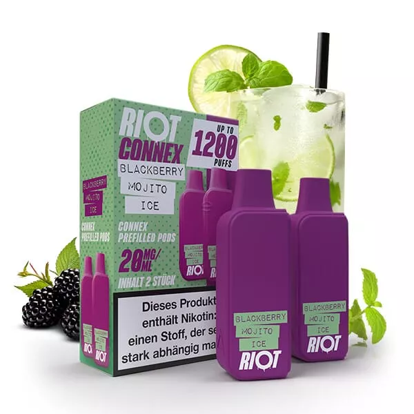 2x Riot Squad Connex - Blackberry Mojito Ice - Prefilled Pods