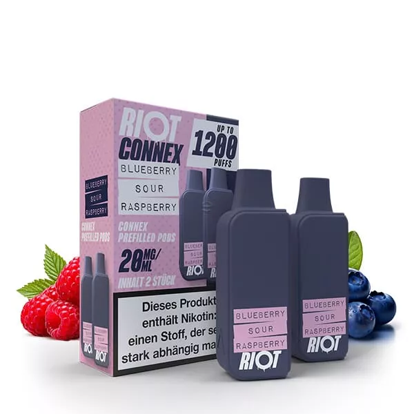 2x Riot Squad Connex - Blueberry Sour Raspberry - Prefilled Pods