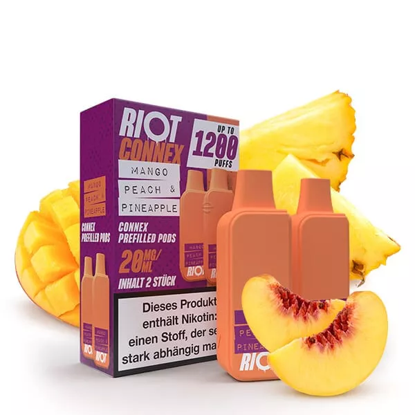 2x Riot Squad Connex - Mango Peach & Pineapple - Prefilled Pods