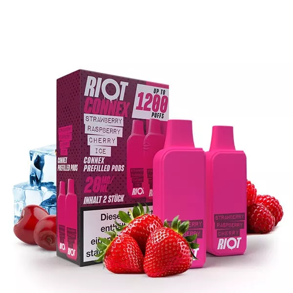 2x Riot Squad Connex - Strawberry Raspberry Cherry Ice - Prefilled Pods