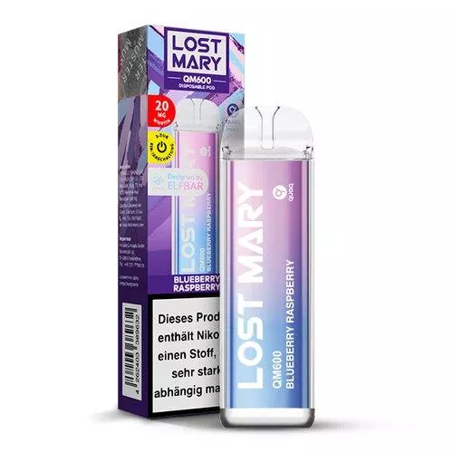Lost Mary - QM600 Einweg E-Zigarette - Blueberry Raspberry 20mg/ml