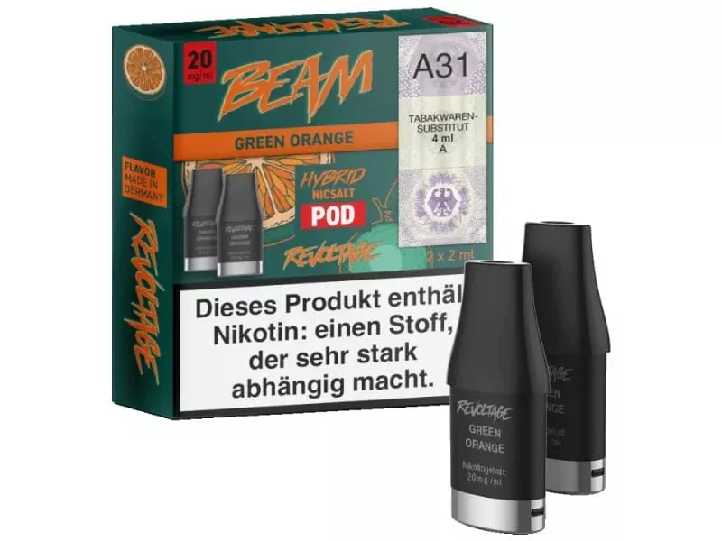 2x Revoltage Beam Prefilled Pod - Green Orange