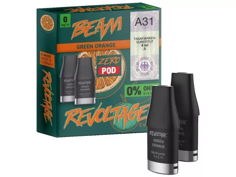 2x Revoltage Beam Prefilled Pod - Green Orange