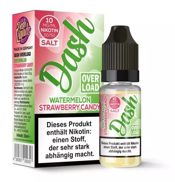 Dash Overload - Watermelon Strawberry Candy - 10ml Nikotinsalz Liquid