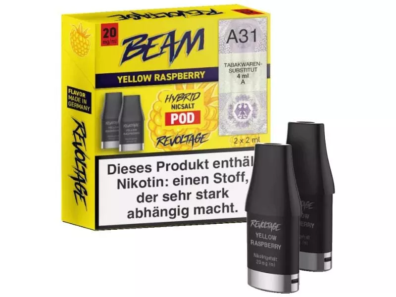 2x Revoltage Beam Prefilled Pod - Yellow Raspberry