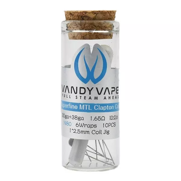10x Vandy Vape Prebuilt Ni80 Superfine MTL Fused Clapton Coil 30ga/38ga 1.65 Ohm