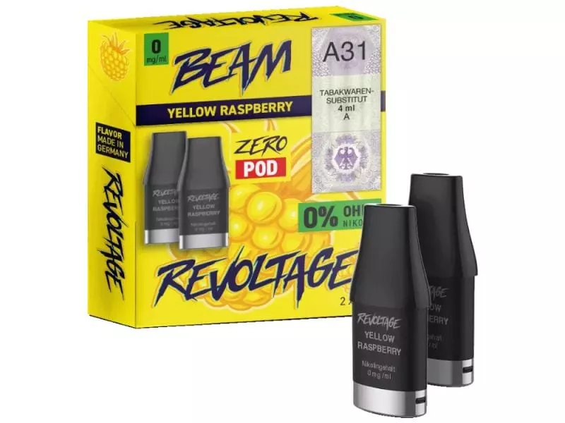 2x Revoltage Beam Prefilled Pod - Yellow Raspberry